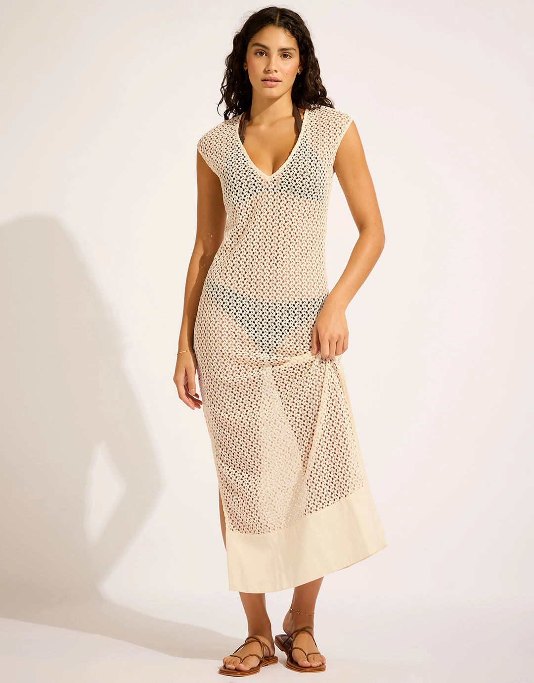 Beach Edit Maxi Tank Dress - Ecru Seafolly - Seafolly bikinis sale
