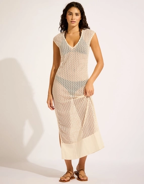 Beach Edit Maxi Tank Dress - Ecru Seafolly - Seafolly bikinis sale