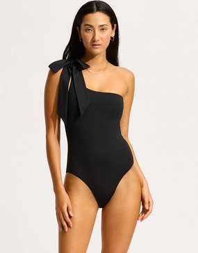 Beau One Shoulder Swimsuit - Black Seafolly - Seafolly bikinis sale