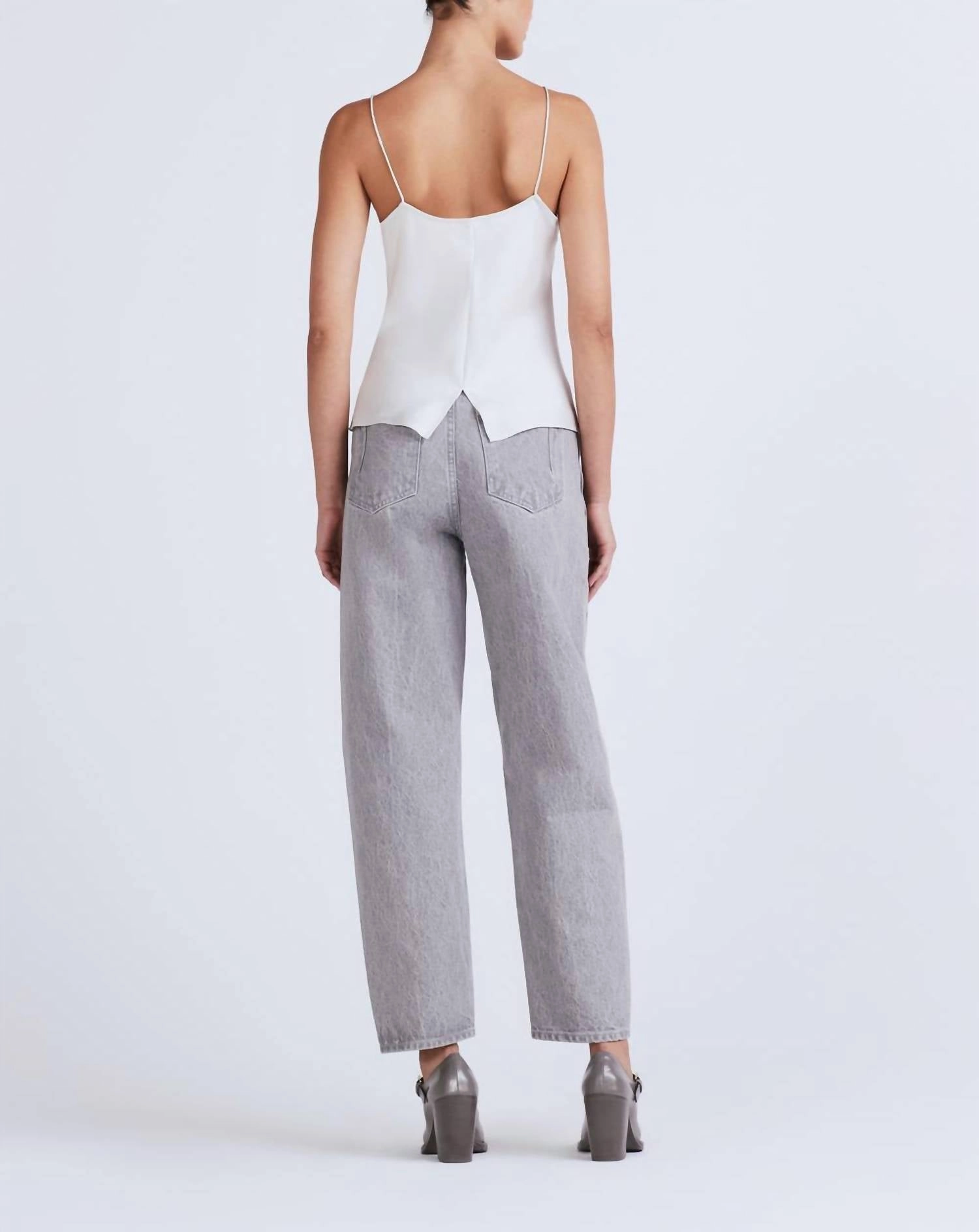Becca Double Face Satin Cami In Blanc/glacier Grey