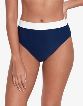 Bel Air High Waist Bikini Pant - Navy and White Swim Womens - beachwear discount