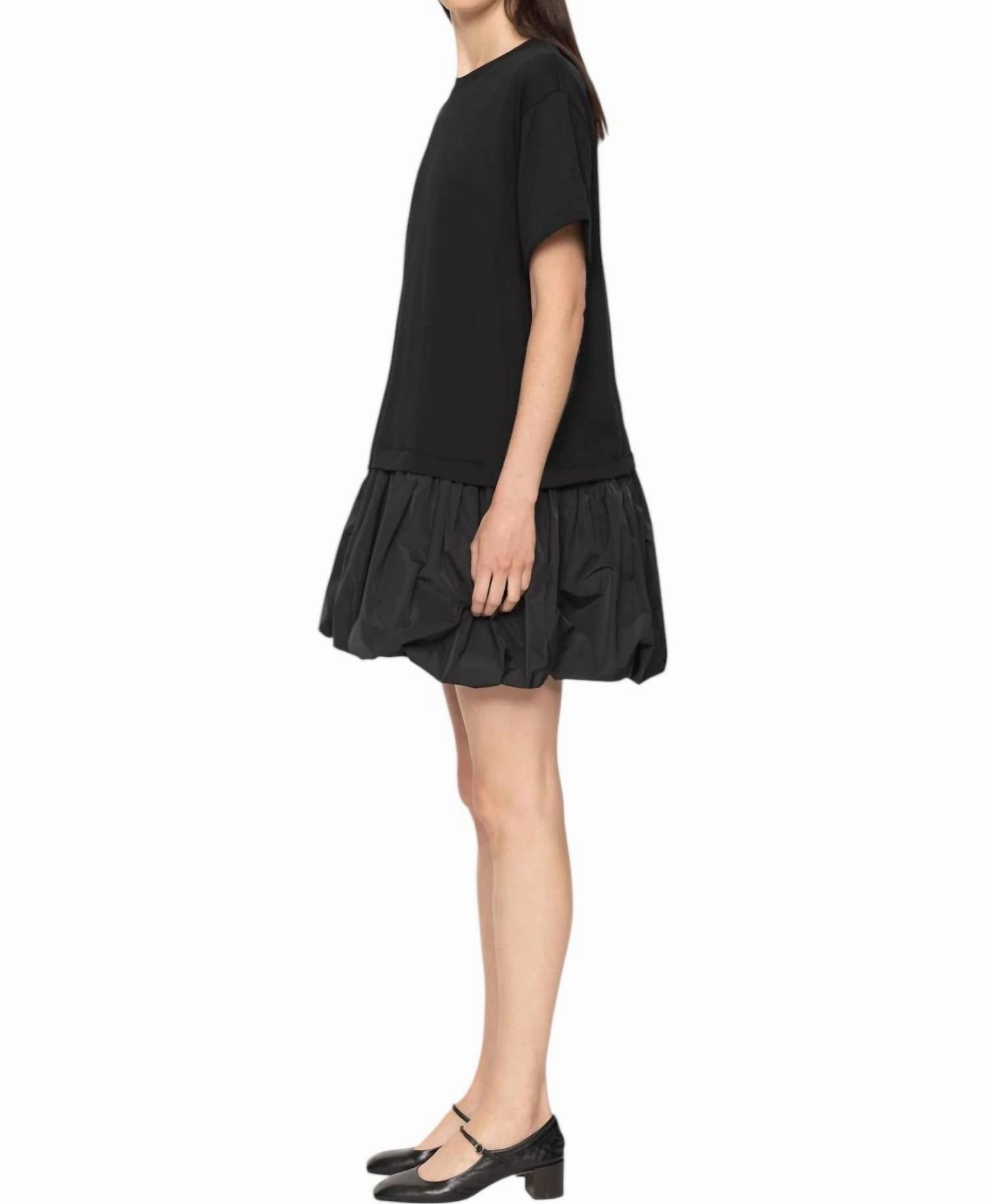 Belen Taffeta T-Shirt Dress In Black