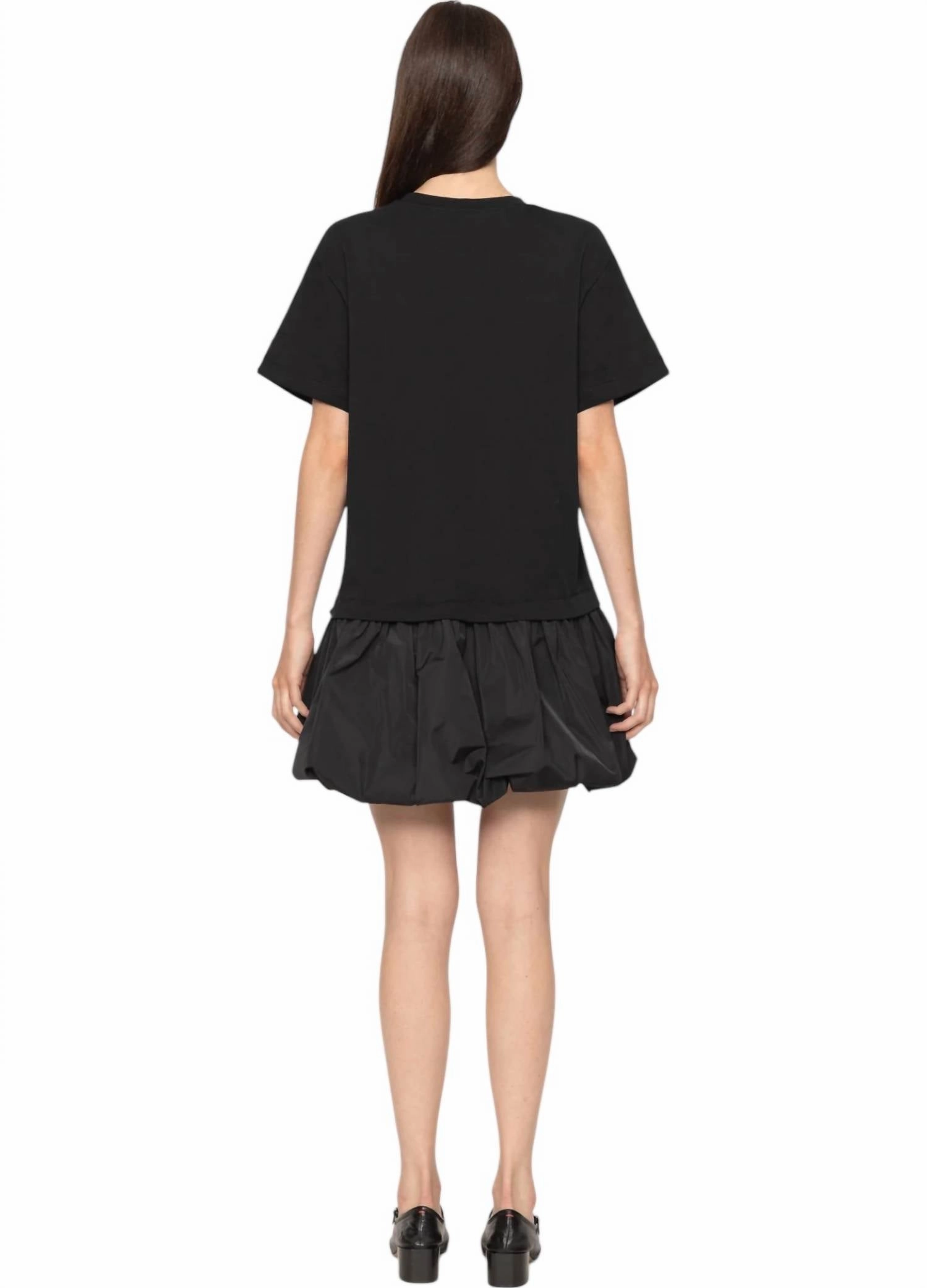 Belen Taffeta T-Shirt Dress In Black