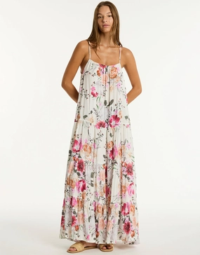 Belle Tiered Maxi Sundress - Coconut Sea Level - Sea Level swimwear clearance