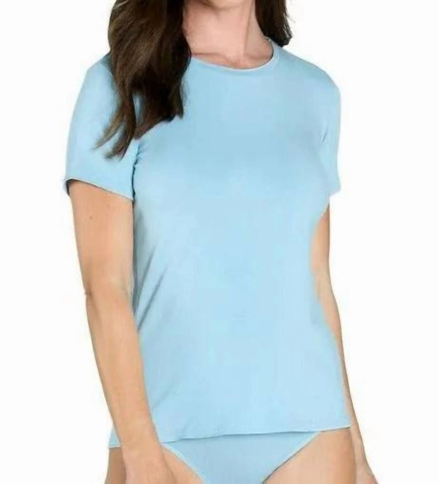 Beyond The Basics Short Sleeve Crew Neck Tee In Sky Blue