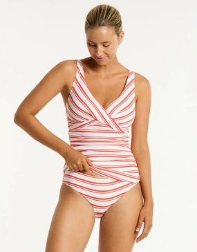 Biarritz Cross Front Tankini Top - Flame Sea Level - Sea Level swimwear clearance