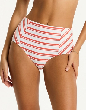 Biarritz Panelled High Waist Bikini Pant - Flame Sea Level - Sea Level swimwear clearance