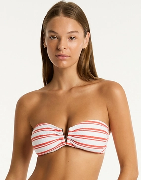 Biarritz V Bar Bandeau Bikini Top - Flame Sea Level - Sea Level swimwear clearance