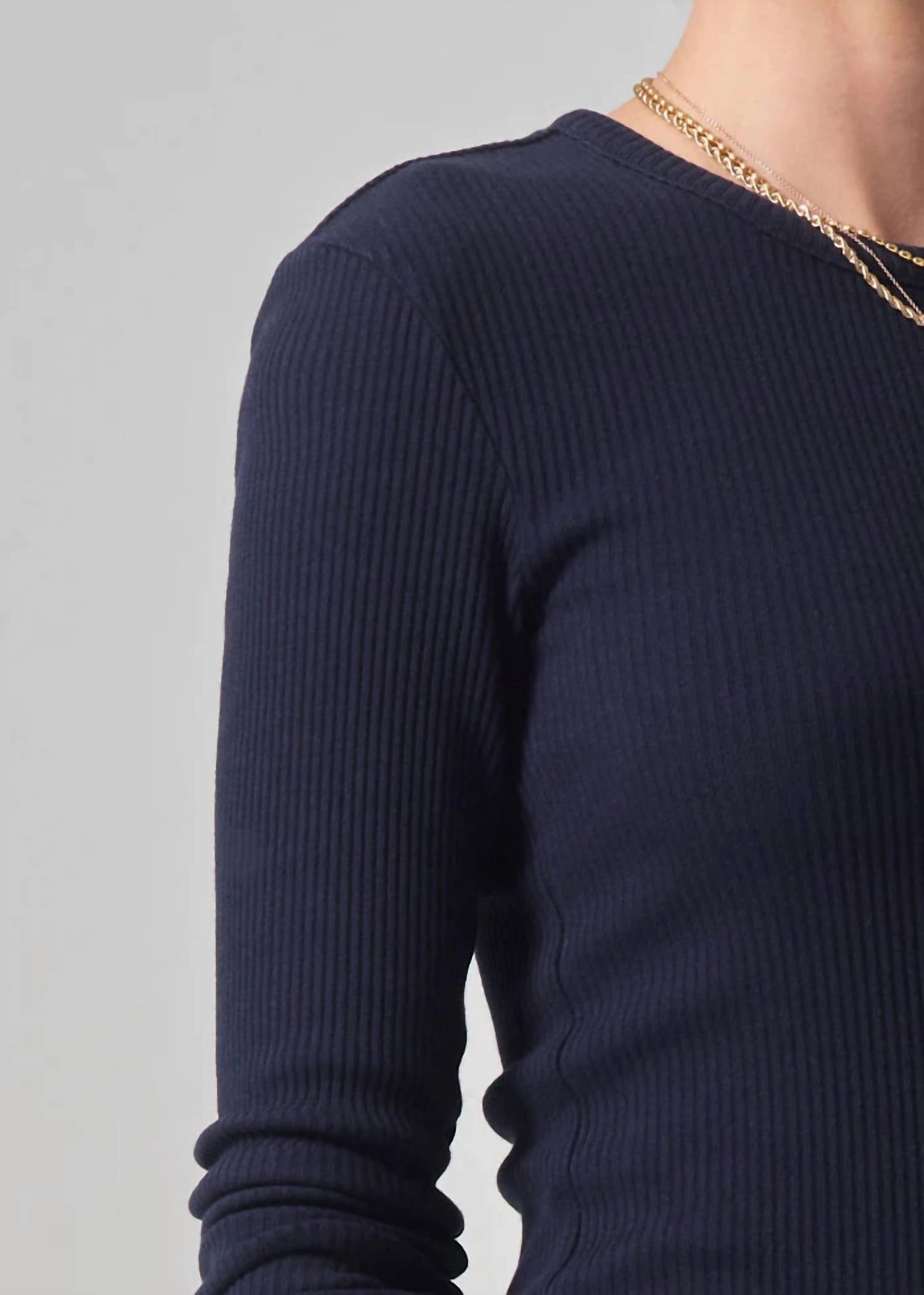 Bina Crewneck Top In Navy