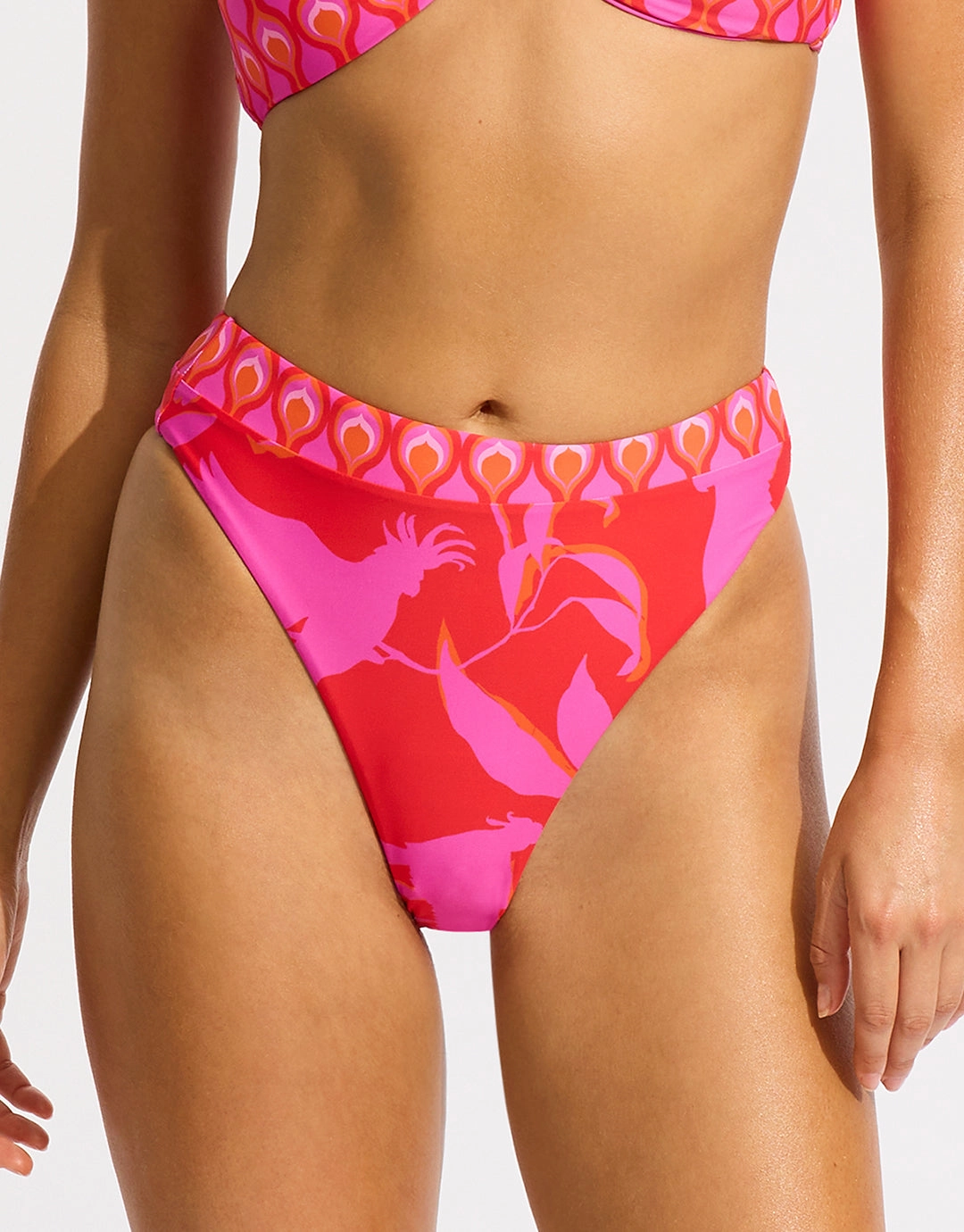Birds of Paradise High Rise Bikini Pant - Chilli Red Seafolly - Seafolly bikinis sale