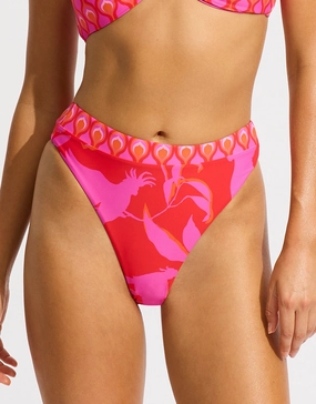 Birds of Paradise High Rise Bikini Pant - Chilli Red Seafolly - Seafolly bikinis sale