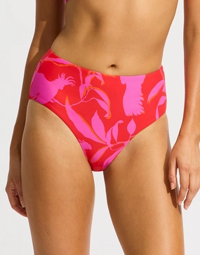Birds of Paradise High Waist Bikini Pant - Chilli Red Seafolly - Seafolly bikinis sale