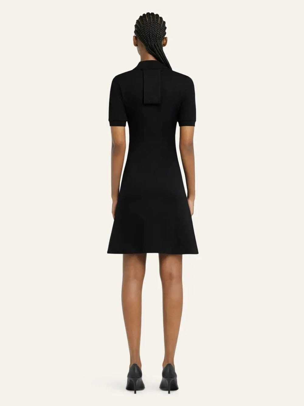 Black Mini Piqu Polo Dress