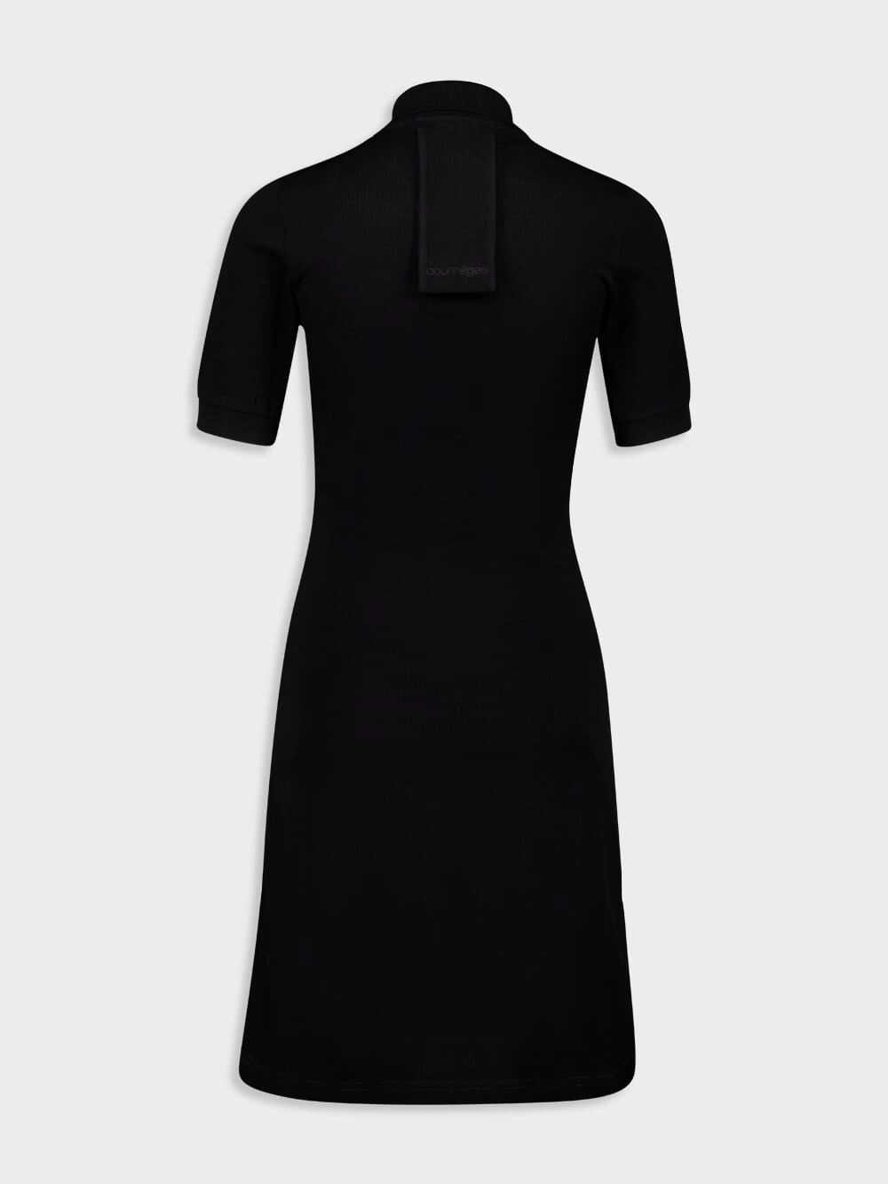 Black Mini Piqu Polo Dress