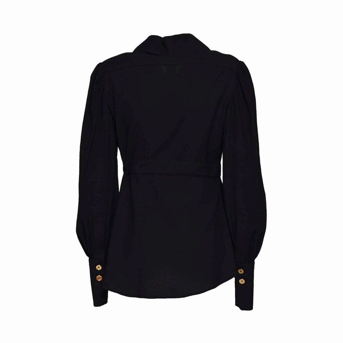 Black Viscose Seersucker Shirt
