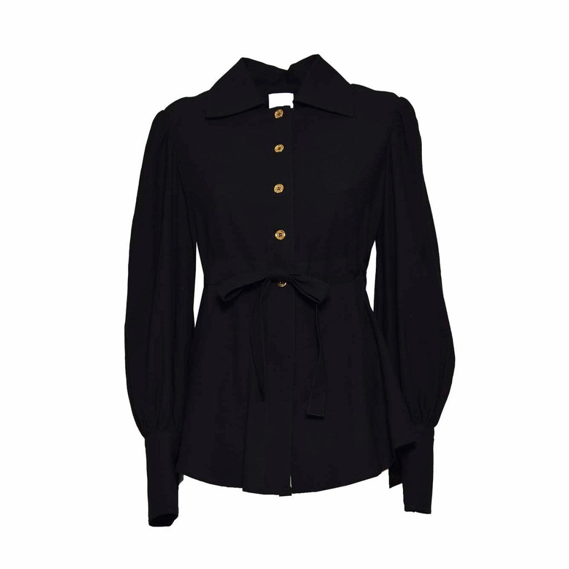 Black Viscose Seersucker Shirt