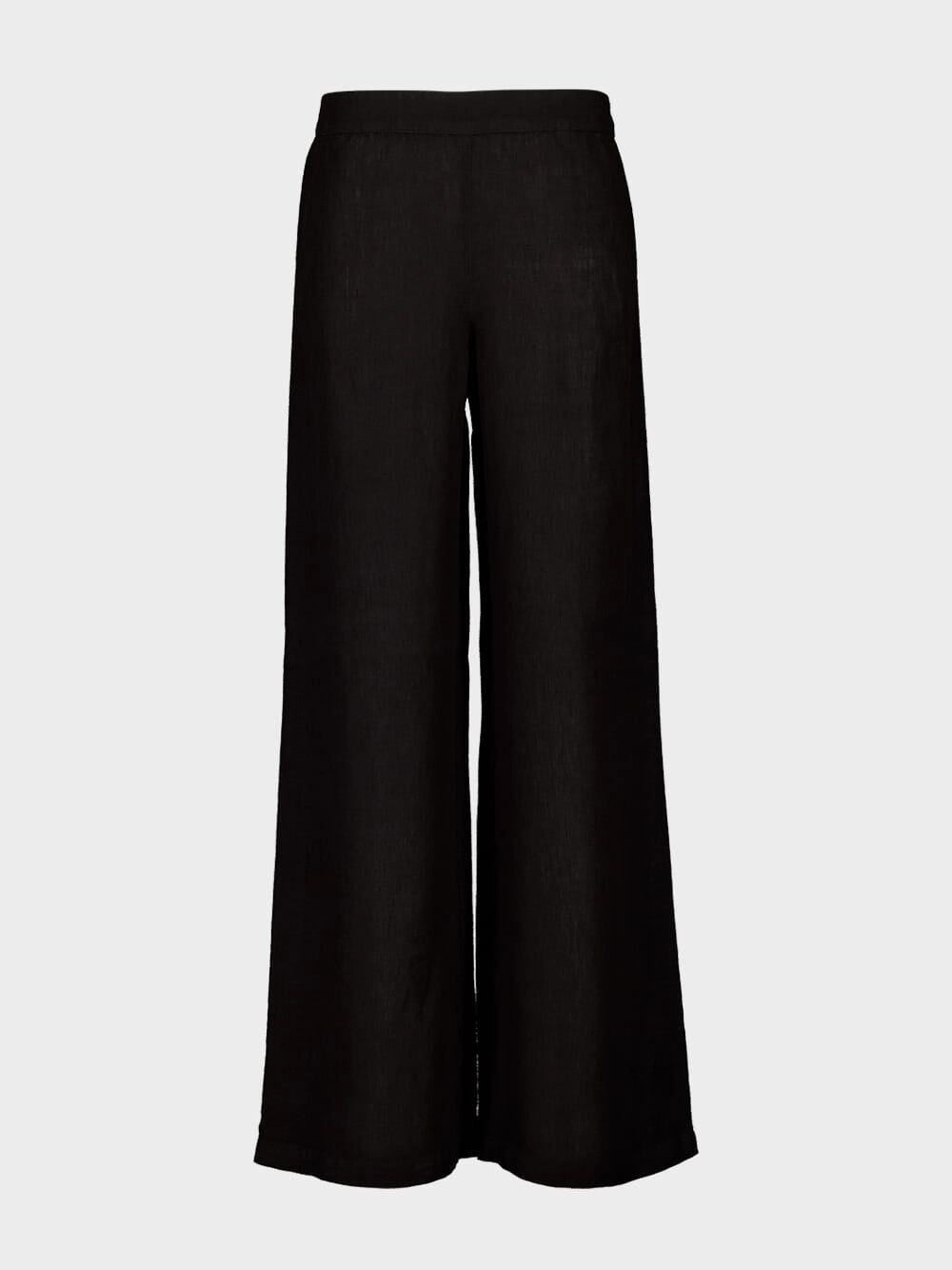 Black Wide-Leg Linen Pants Bottoms Womens - leggings best deals