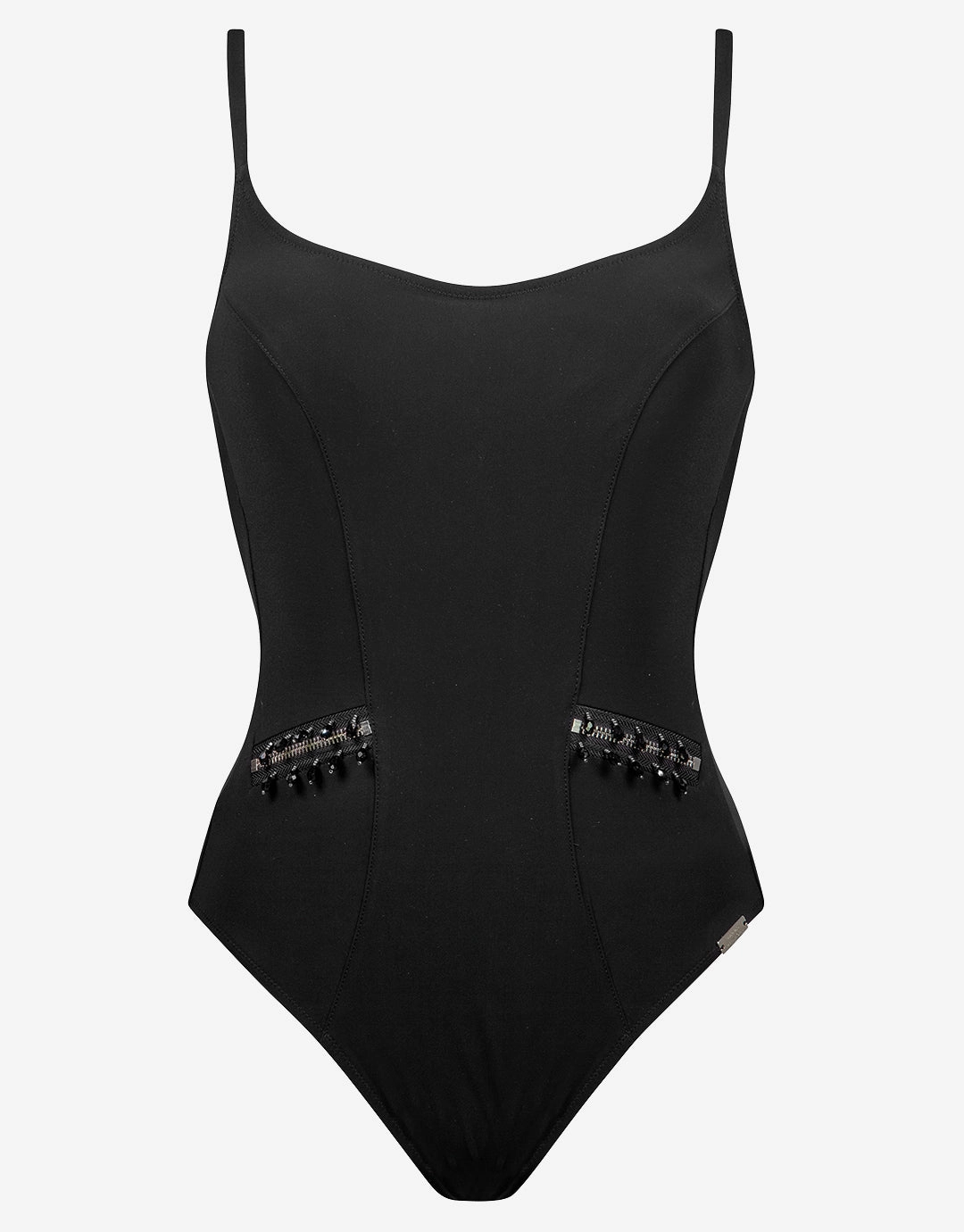 Blackout Hand Embroidered Swimsuit - Black Maryan Mehlhorn - Maryan Mehlhorn dresses