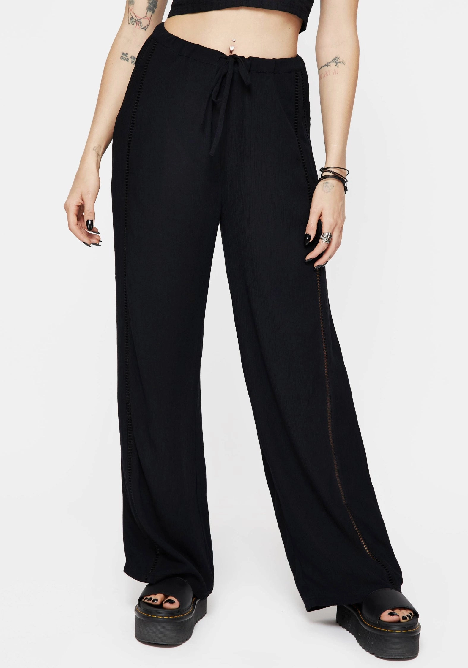 Blessing Lace Trim Wide Leg Trouser