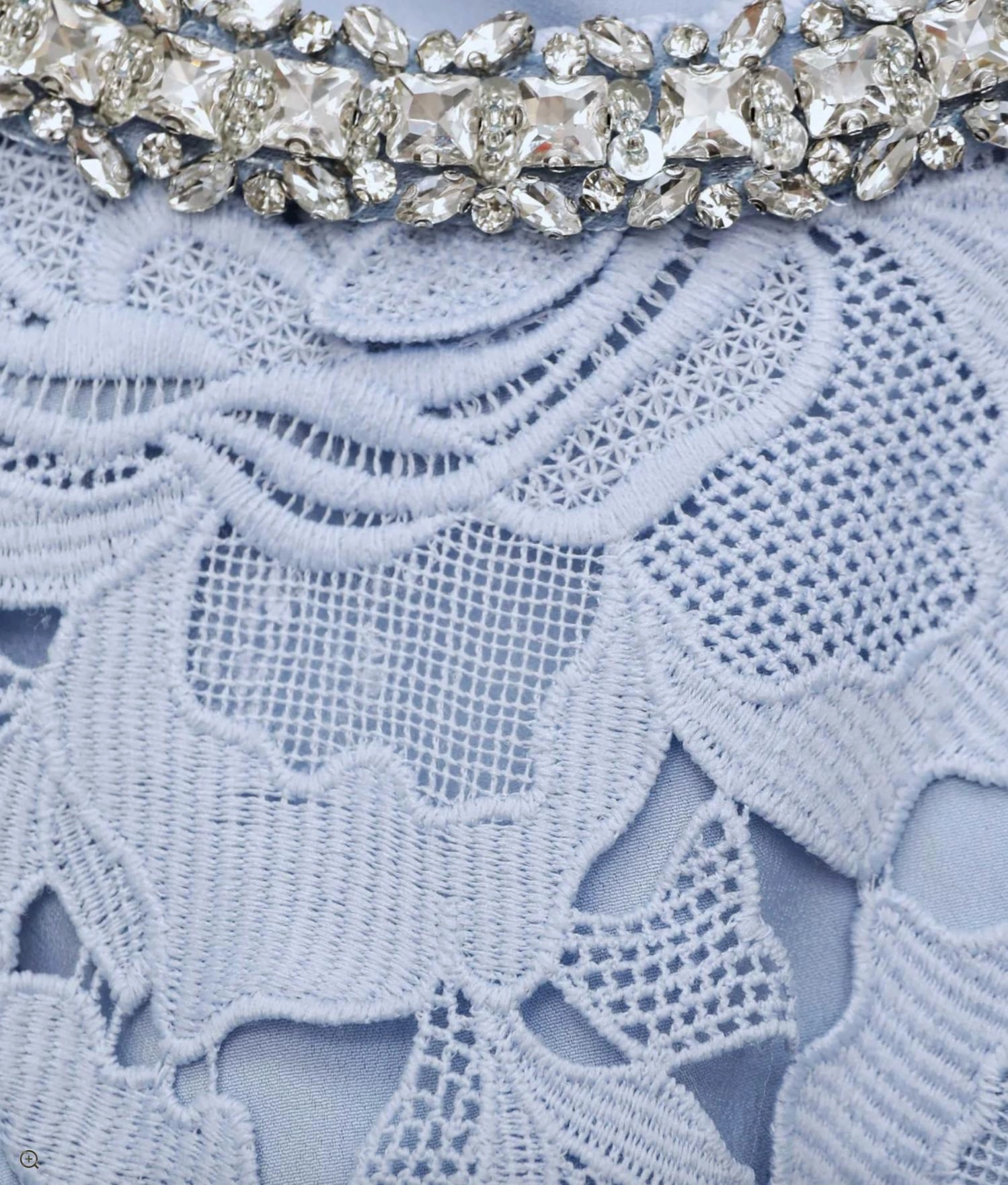Blue Flower Lace Mini Dress In Cornflower Blue