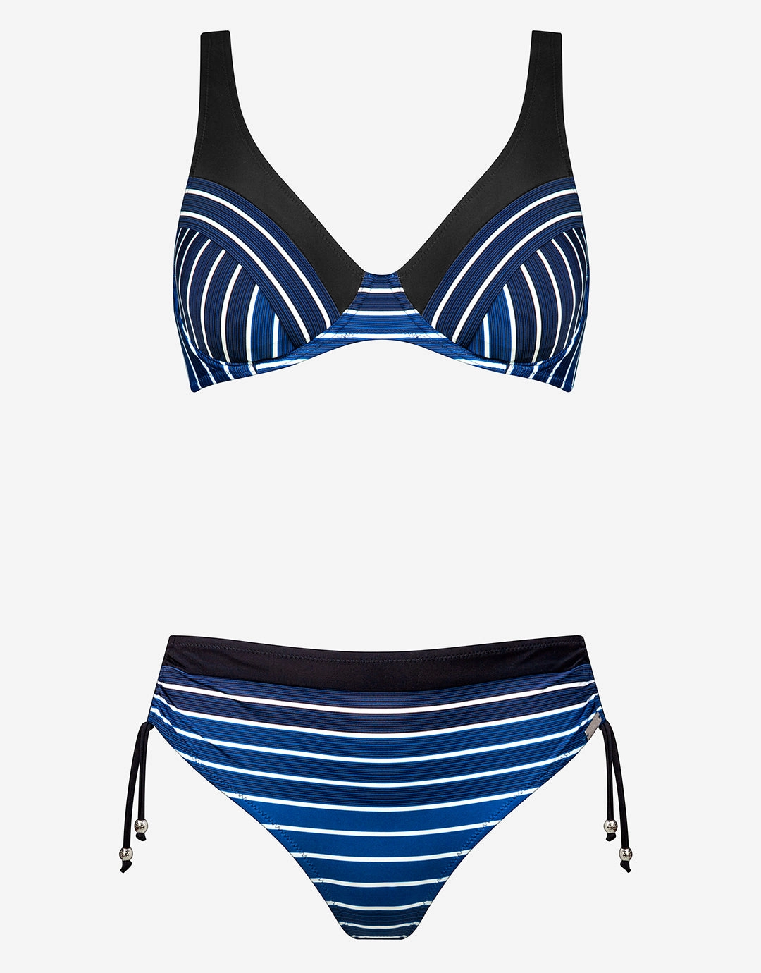 Blue Illusion Underwired Bikini Set - Blue and White Swim Womens - one-pieces cheap