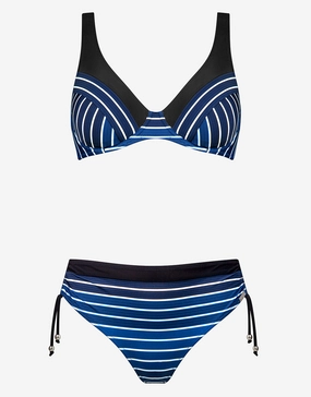 Blue Illusion Underwired Bikini Set - Blue and White Swim Womens - one-pieces cheap