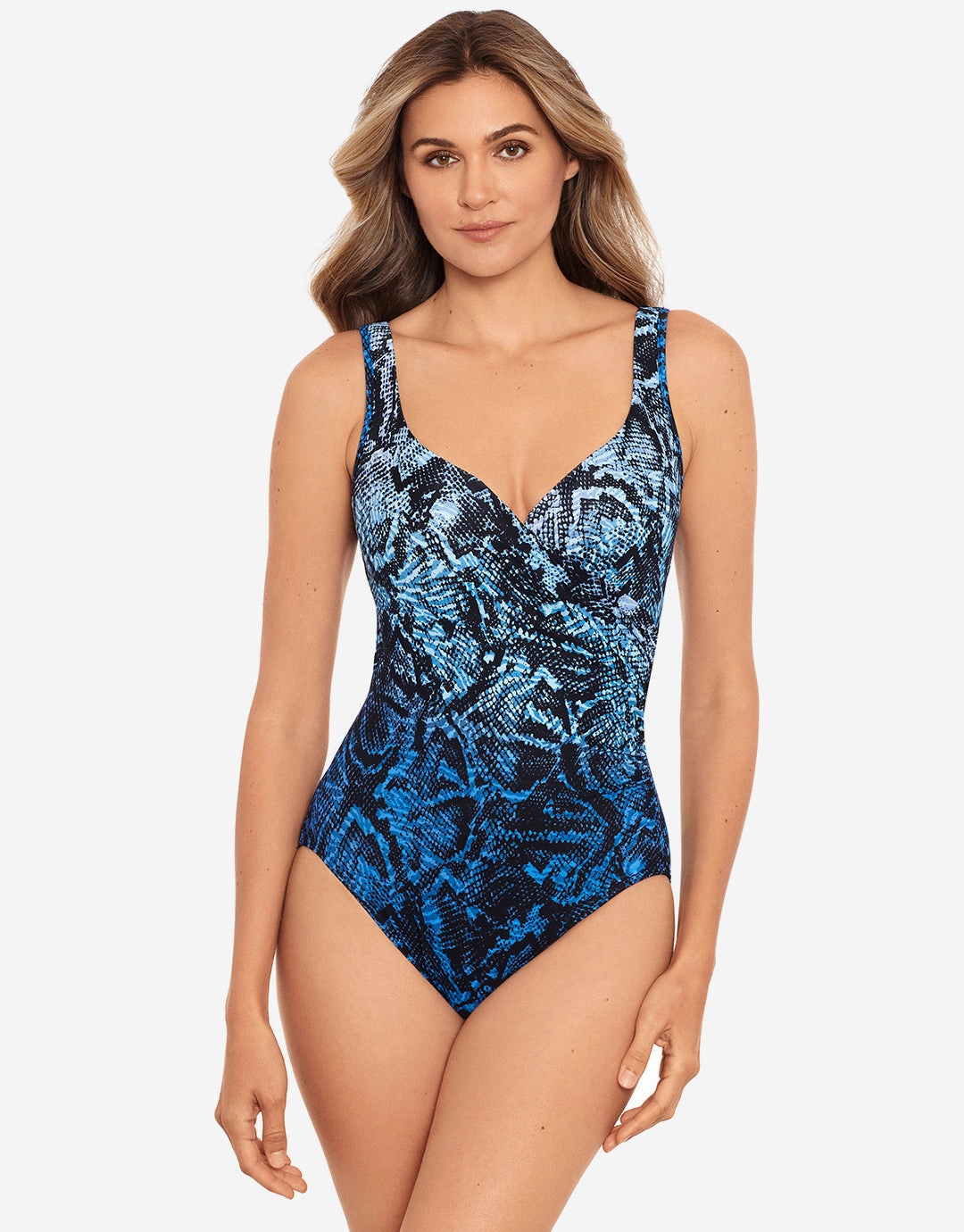 Boa Blues Its a Wrap Swimsuit - Blue Miraclesuit - Miraclesuit swimwear clearance