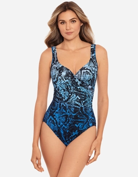 Boa Blues Its a Wrap Swimsuit - Blue Miraclesuit - Miraclesuit swimwear clearance