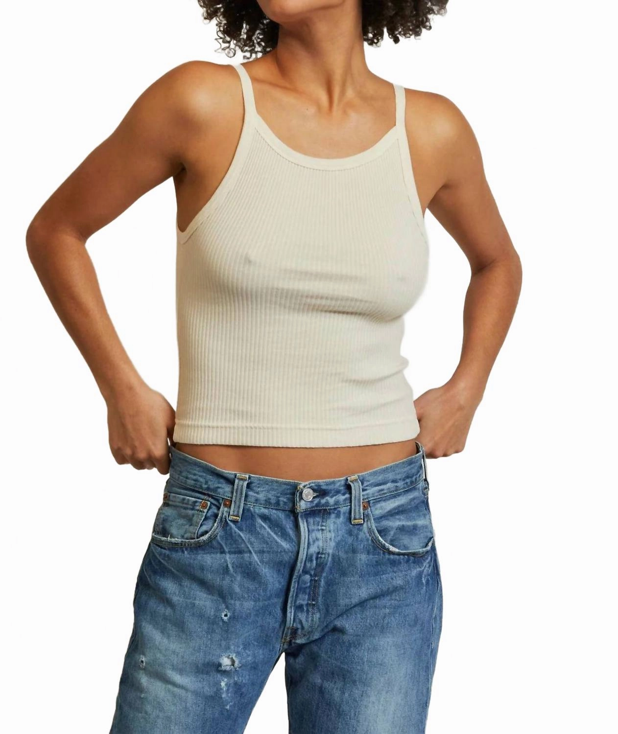 Bonnie Ribbed Tank Top In Sugar