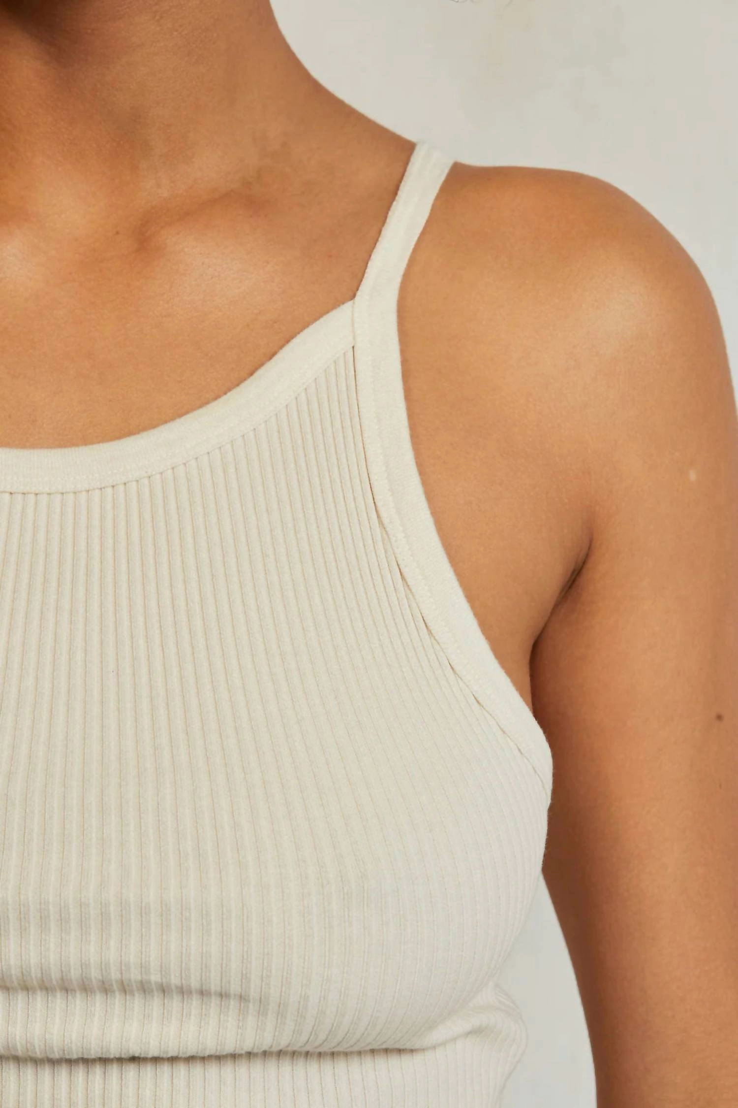 Bonnie Ribbed Tank Top In Sugar