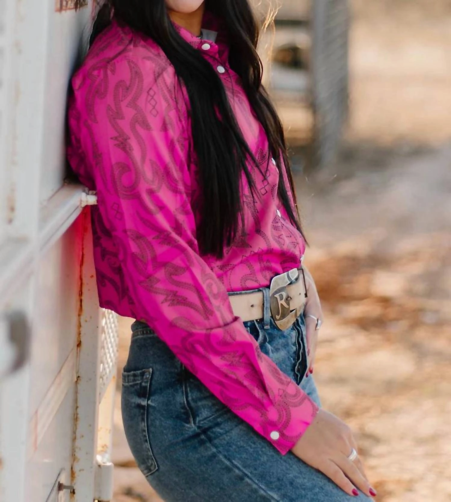 Boot Scootin' Button Up Shirt In Pink