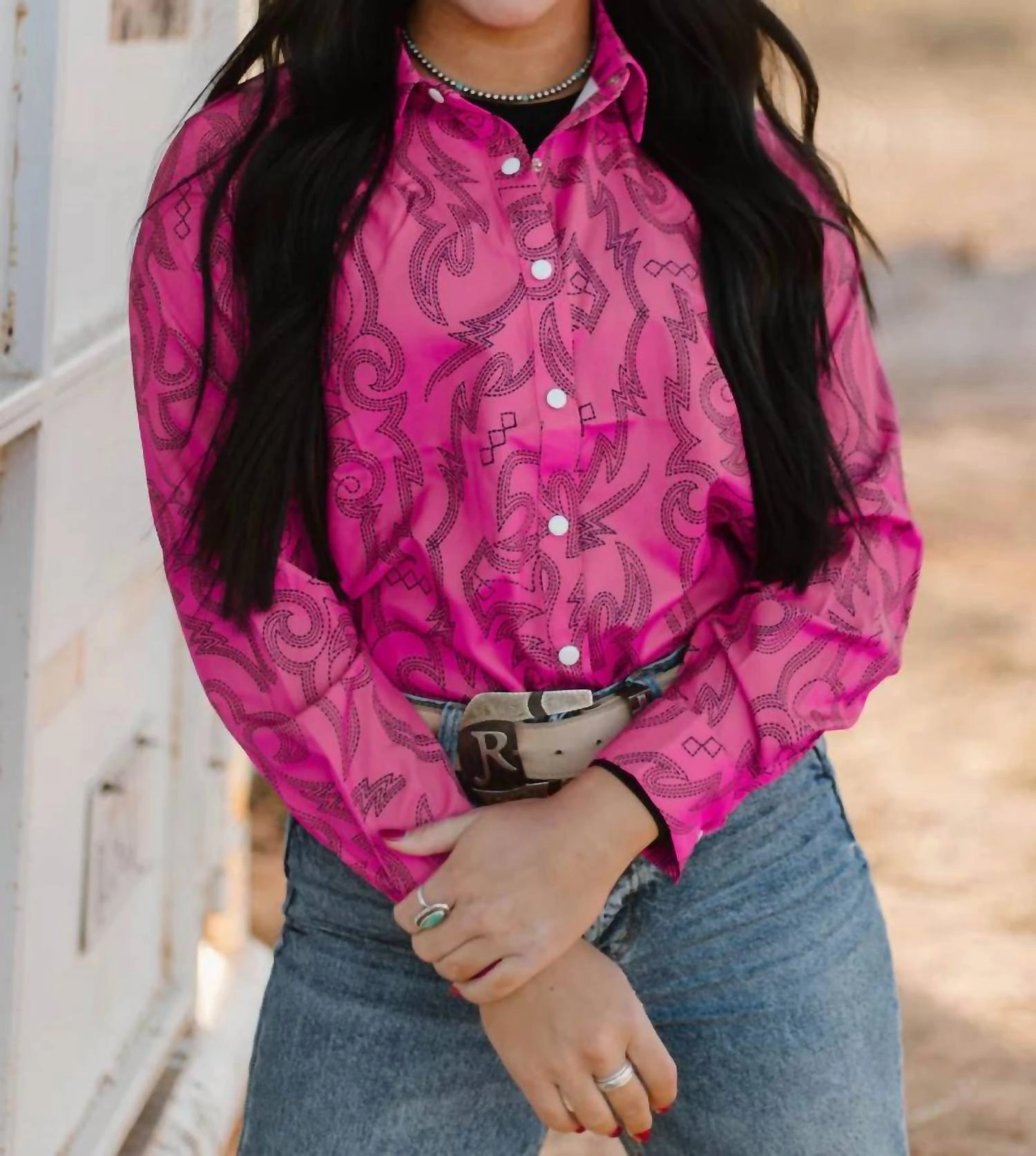 Boot Scootin' Button Up Shirt In Pink