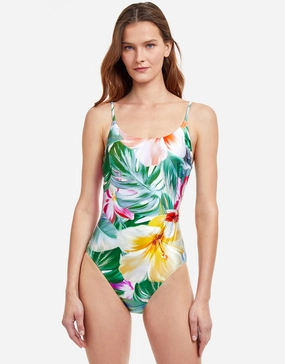 Bora Bora Round Neck Swimsuit - White Gottex - Gottex swimsuits discount