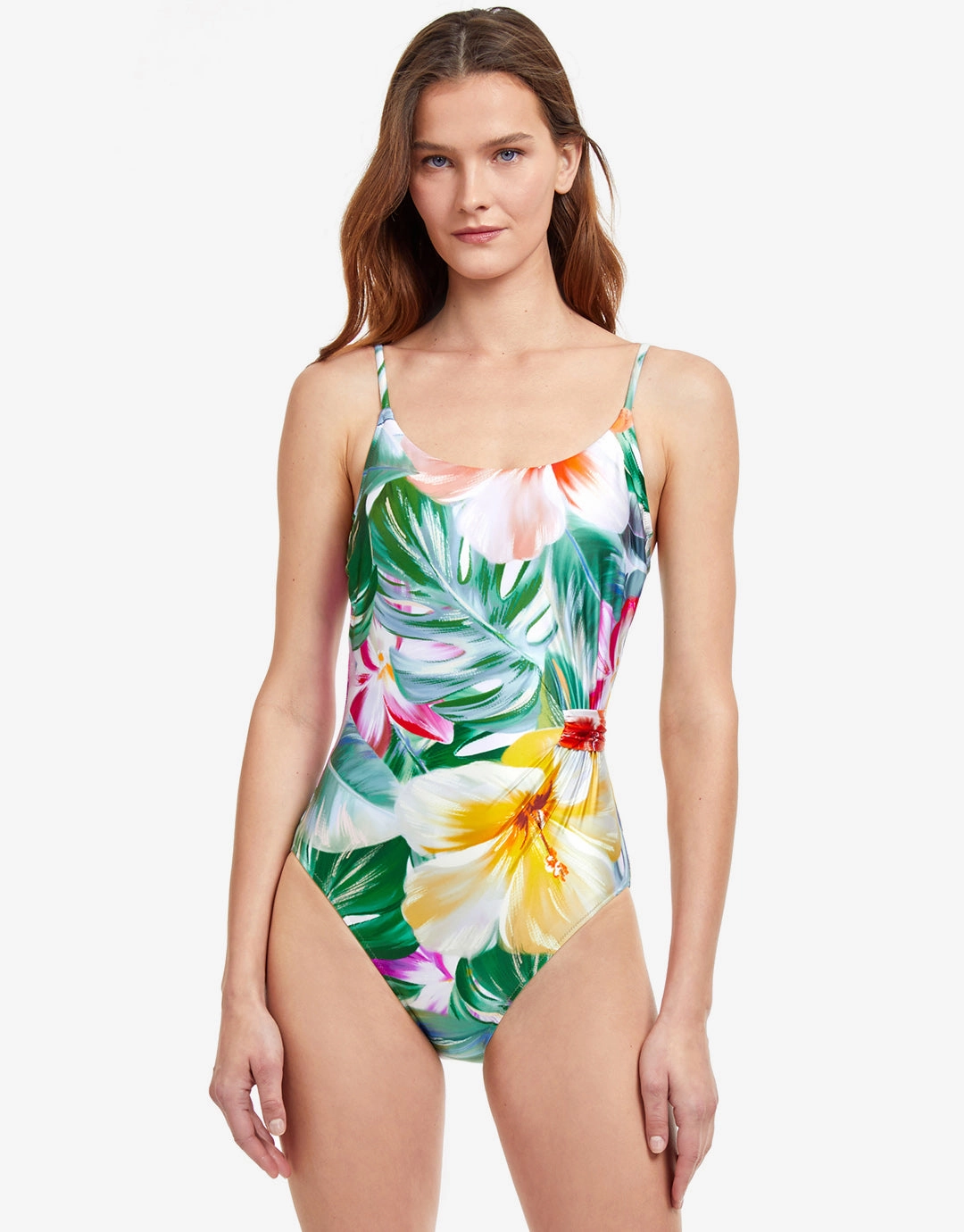 Bora Bora Round Neck Swimsuit - White Gottex - Gottex swimsuits discount