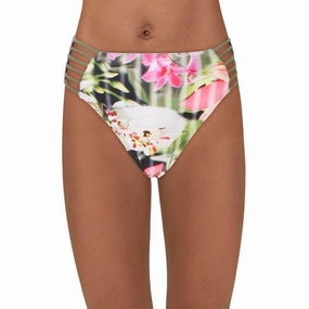 Bora Bora Womens Floral Cut-Out Swim Bottom Separates Swim Womens - retro swimwear outlet