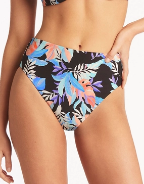 Botanica Retro High Waist Bikini Pant - Black Sea Level - Sea Level swimwear clearance