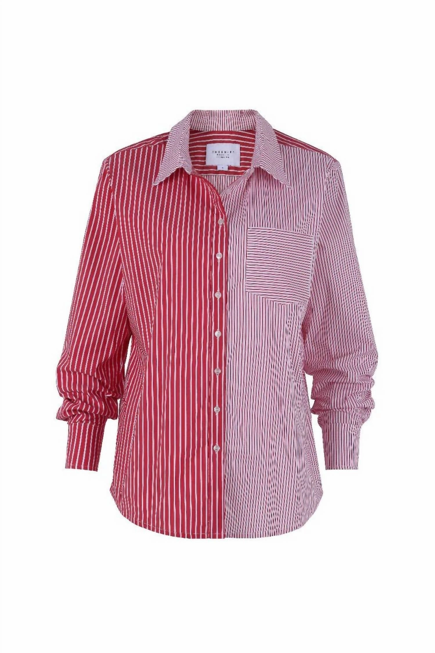 Boyfriend Shirt In Red Multistripe