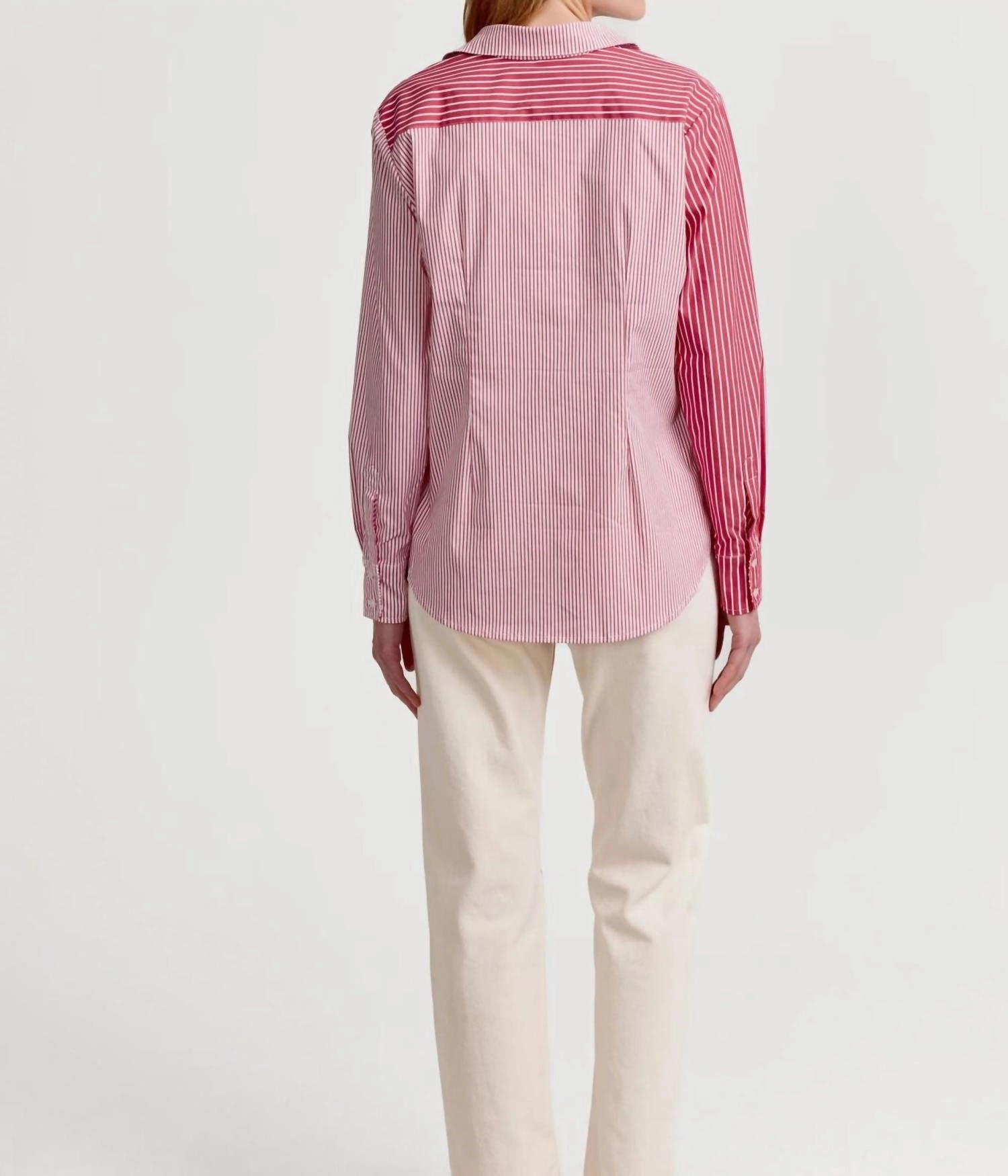 Boyfriend Shirt In Red Multistripe