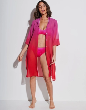 Brasil Midi Beach Shirt - Flower Pink Roidal - Roidal activewear best price