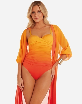Brasil Ruched Twist Bandeau Swimsuit - Oro Roidal - Roidal activewear best price