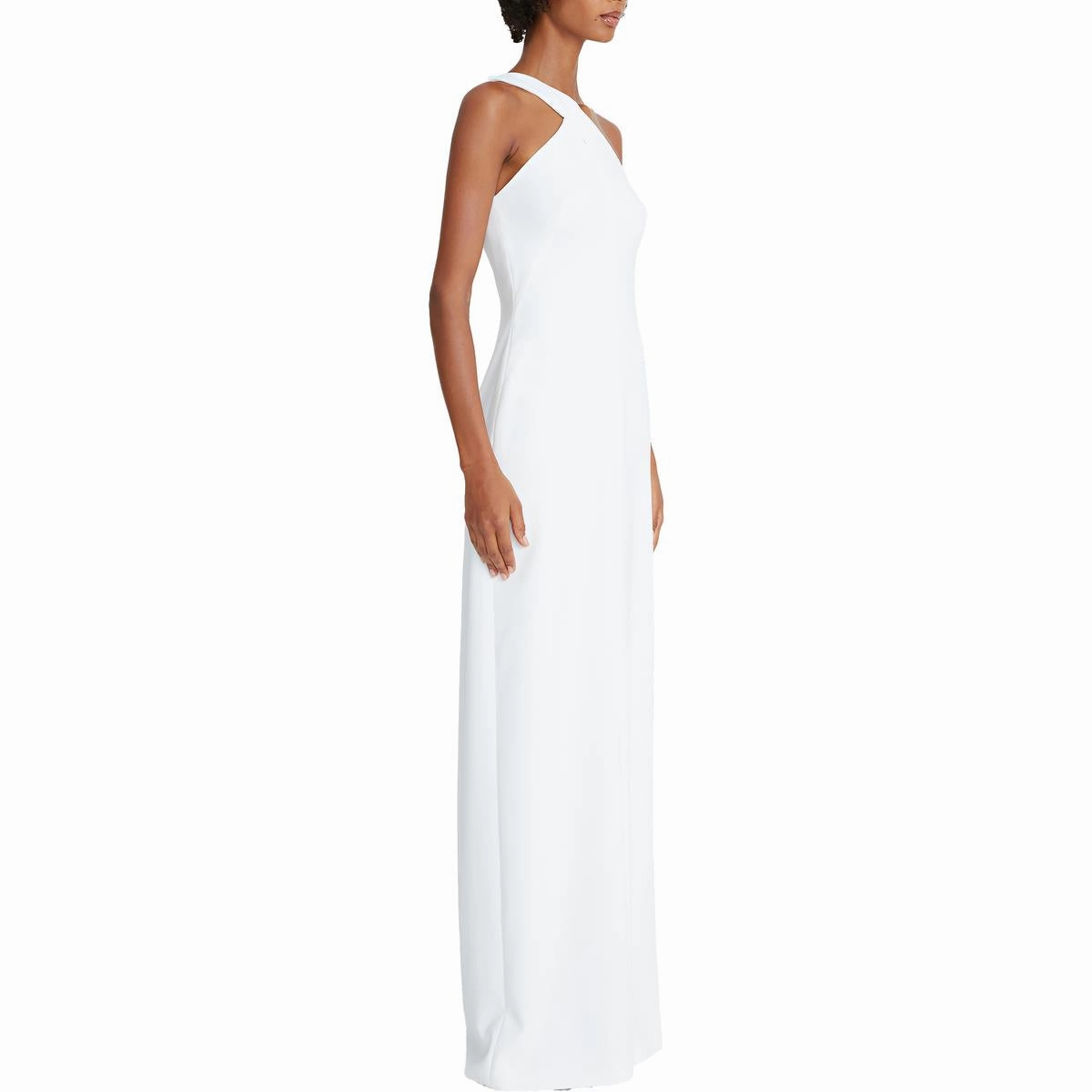 Brianna Womens Crepe One Shoulder Evening Dress