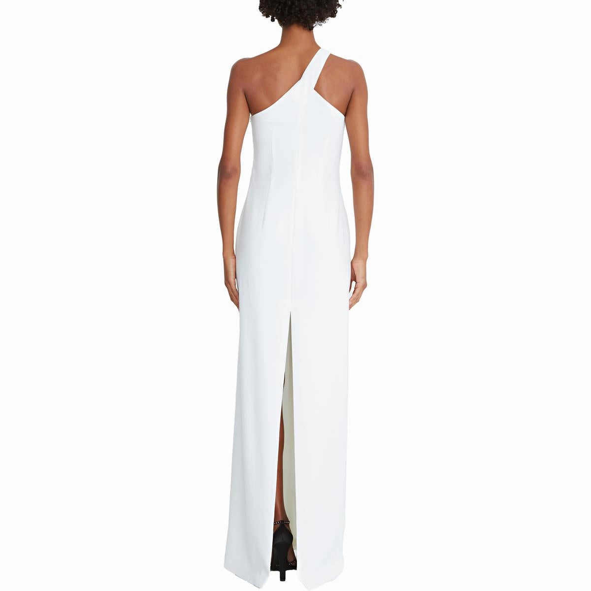 Brianna Womens Crepe One Shoulder Evening Dress