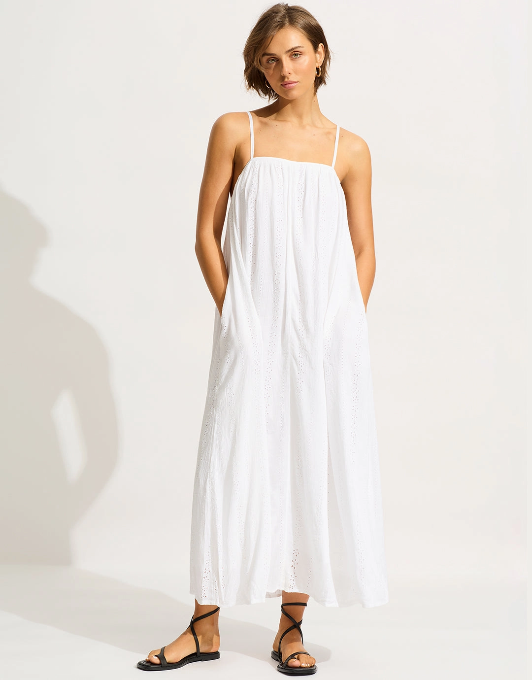 Broderie Maxi Dress - White Seafolly - Seafolly bikinis sale
