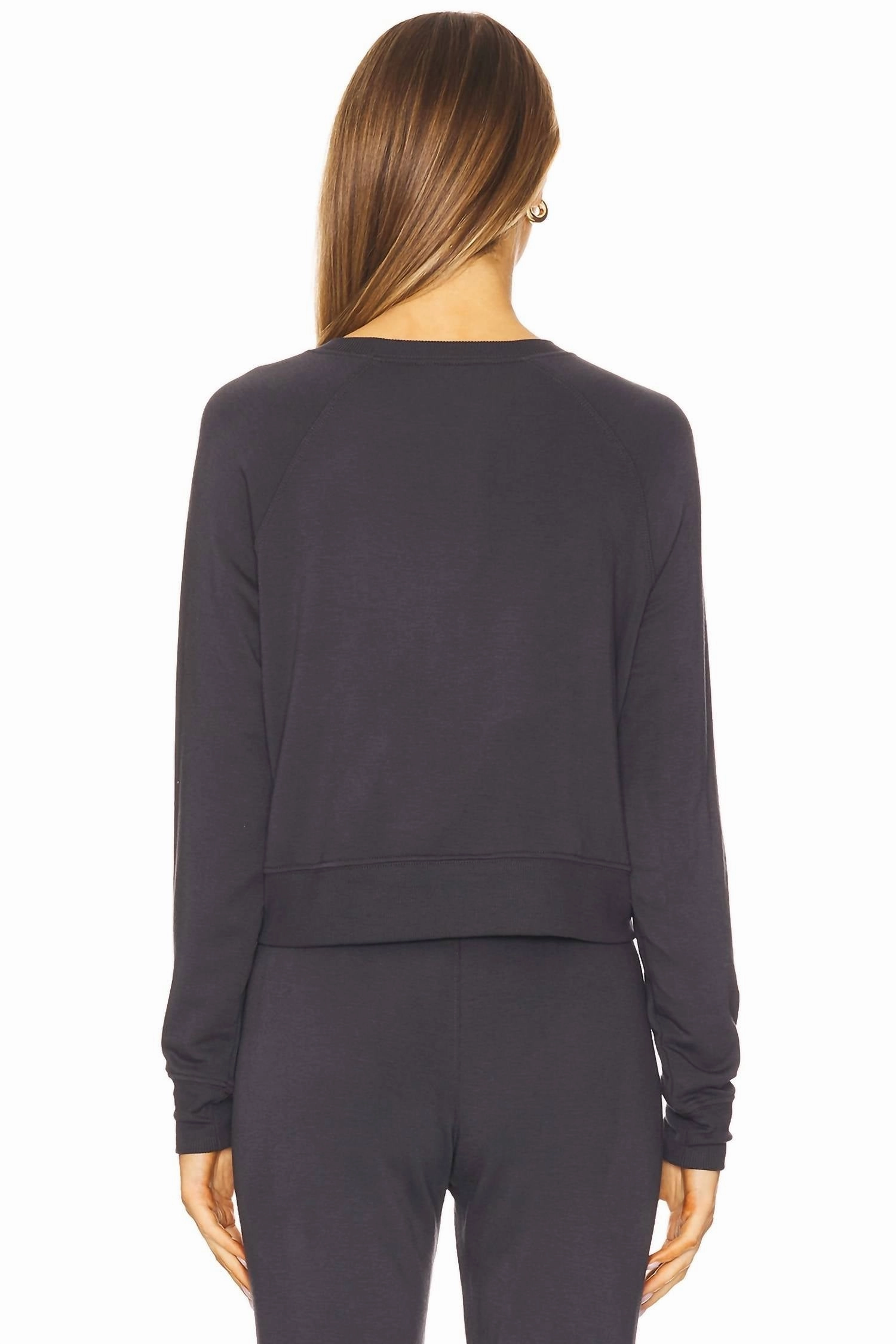 Brooks Fleece Long Sleeve Top In Graphite Grey