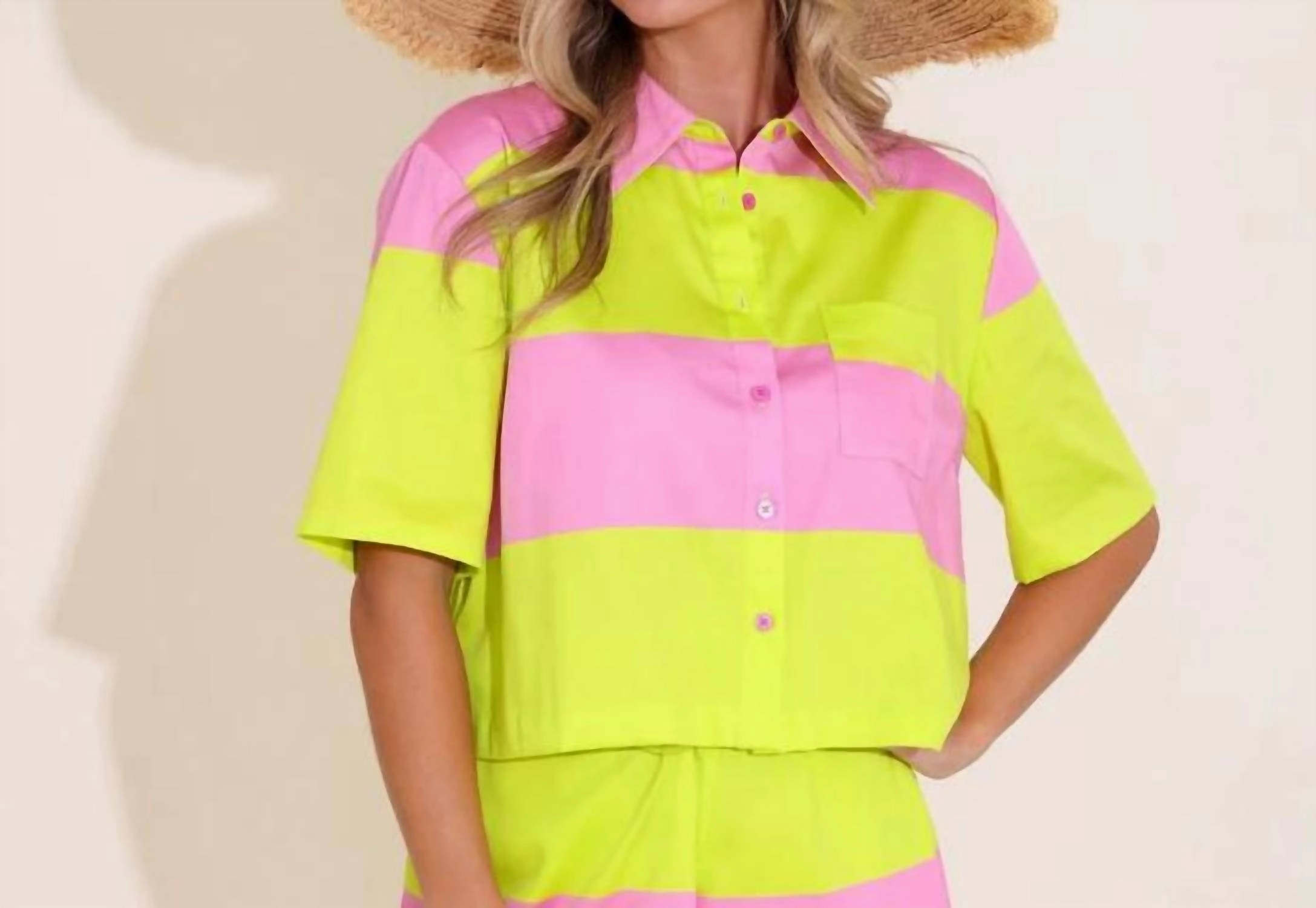 Cabana Stripe Top In Yellow