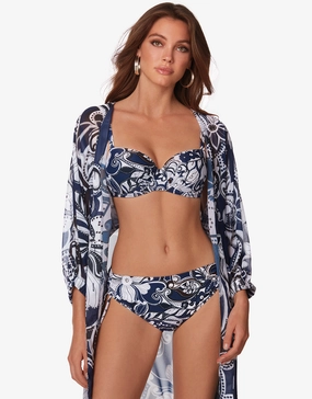 Cachemire Underwired Bikini Set - Blue and White Roidal - Roidal activewear best price