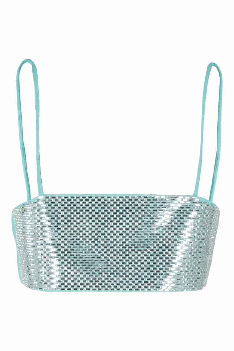 Cady Envers Satin Blue Zircon Top