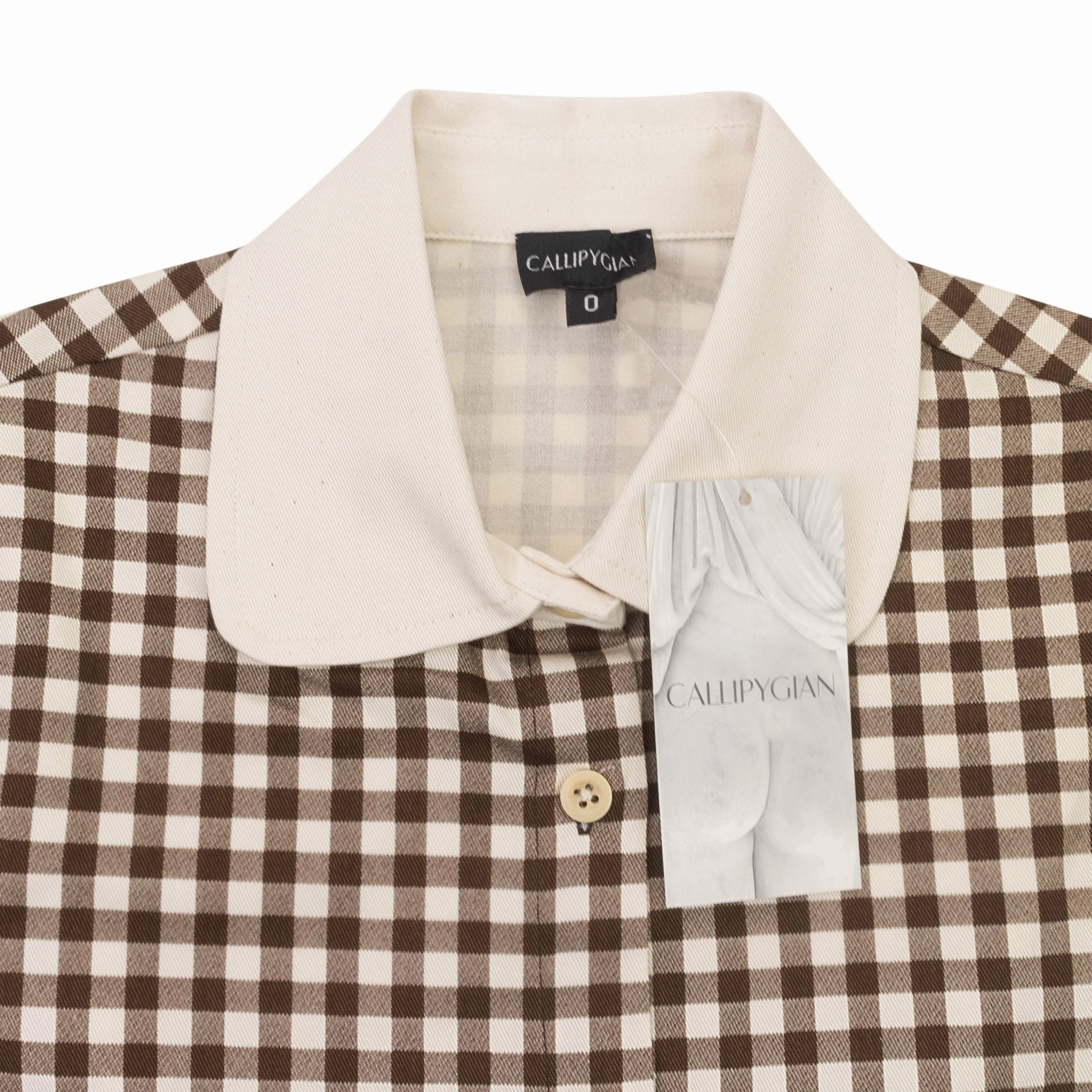 CALLIPYGIAN GINGHAM POCKET BROWN SUN DRESS