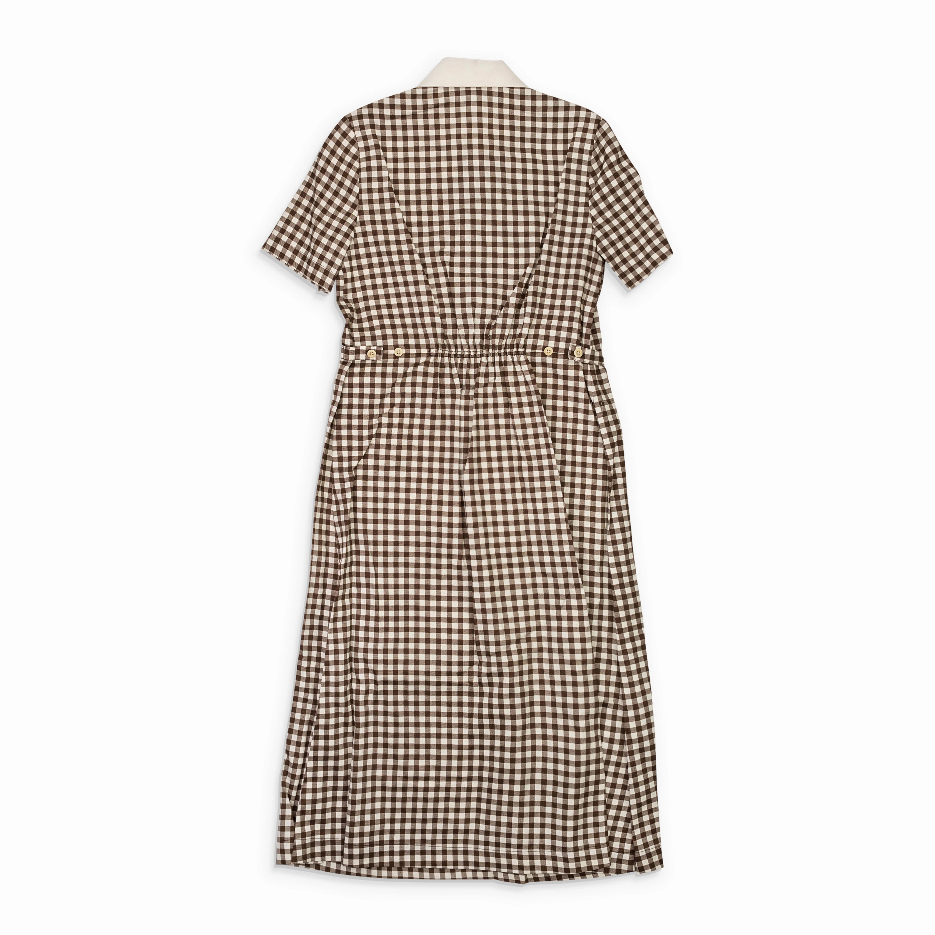 CALLIPYGIAN GINGHAM POCKET BROWN SUN DRESS