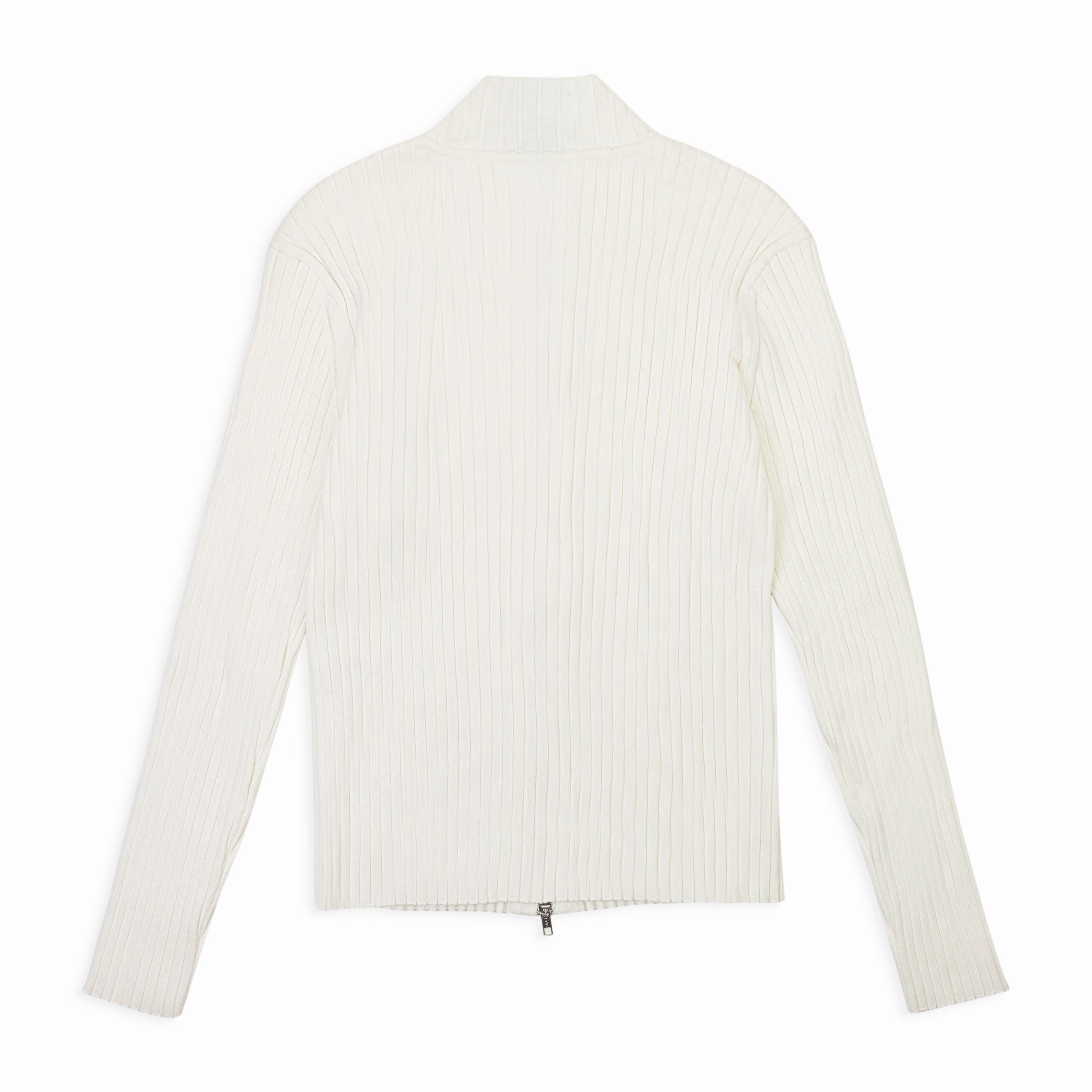 CALLIPYGIAN ZIP MOCK NECK WHITE ZIP-UP SHIRT